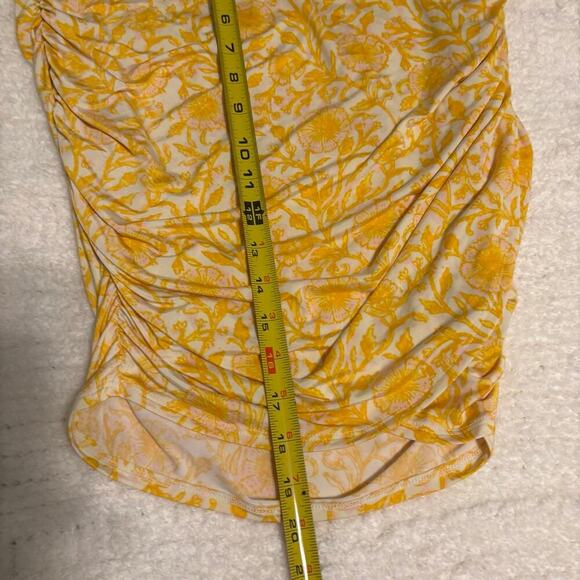 Free People She's Something Else Yellow Floral Print Mini Skirt Small - Picture 6 of 7